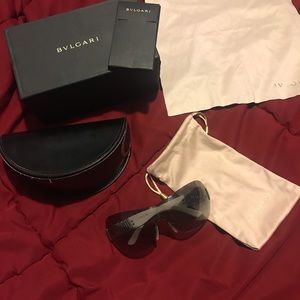 Excellent Used Bvlgari Sunglasses Swarkowski White